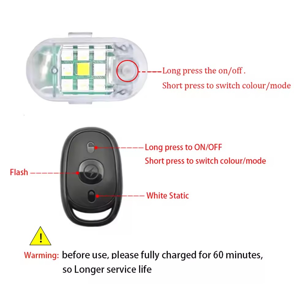 ضوء وامض LED لاسلكي مع جهاز تح - مراجعة Drone Led Light وسعره