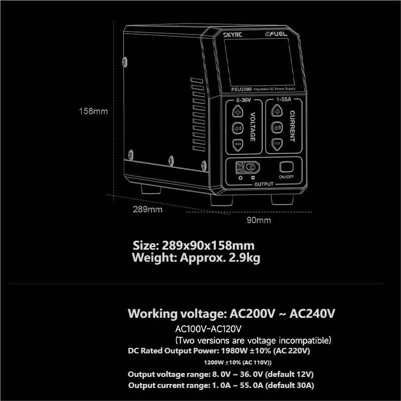 مصدر طاقة SKYRC PSU2000 بقدرة  - مراجعة Drone Battery وسعره