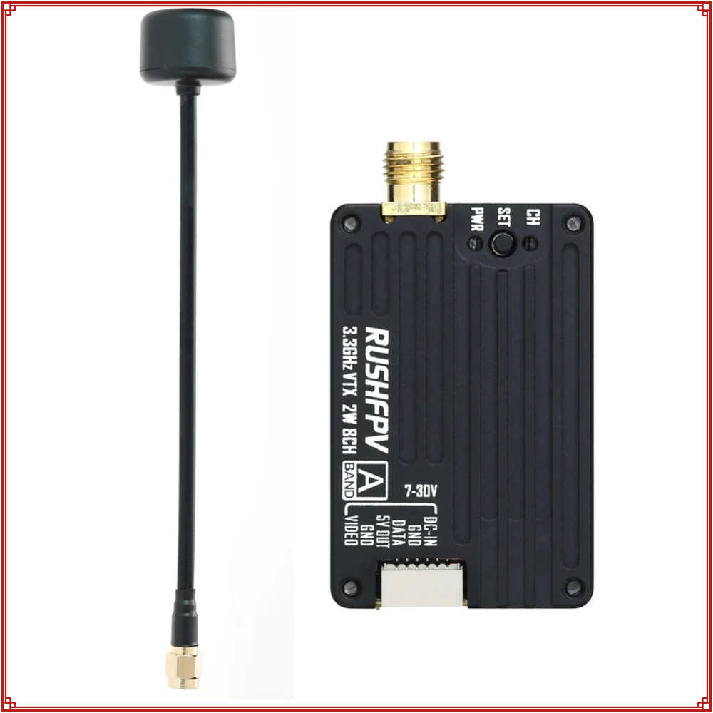 جهاز إرسال RUSHFPV 3.3G 2W VTX - مراجعة Drone Antenna وسعره